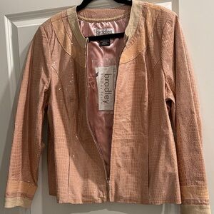 NWT Bradley Bayou vintage Women's Pink leather Jacket s. Xl